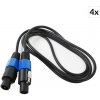 FrontStage PA, sada štyroch PA káblov, 2 m, čierna, ochrana voči zlomeniu (PL-4X10721)