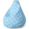 Sablio Sedací vak Pear Biele bodky na modrej - 140 x 100 x 25 cm
