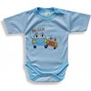 BABY´S WEAR Kojenecké body, krátky rukáv - BIG CAR, modré veľkosť: 62 (2-4m)
