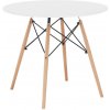 Tempo Kondela Jedálenský stôl, biela/buk, priemer 80 cm, GAMIN 2 NEW 80