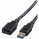 Roline 11.02.8977 USB, USB 3.2 Gen1 (USB 3.0 / USB 3.1 Gen1) USB-A zástrčka, USB-A zásuvka, 0,8m, černý