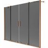 Mexen Velar Duo vanová zástena 2-krídlová posuvná 170 x 150 cm, grafit, brúsená meď - 896-170-000-42-65