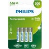 Philips dobíjecí baterie AAA 700mAh, NiMH - 4ks R03B4A70/10