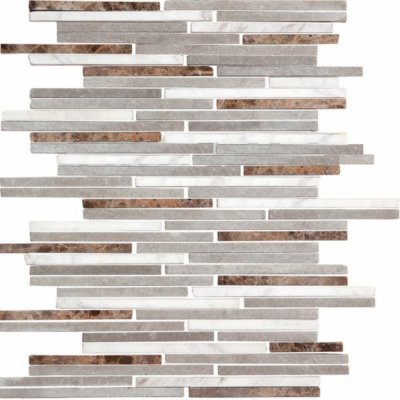 Kamenná mozaika Premium Mosaic Stone šedá 25x30 cm mat STMOS7140MIX1 0.820 m2