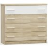 NABBI Mateo CH-4DRWS zásuvková komoda dub sonoma / biela