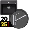BLANCO SET 07-D 25 LEGRA 6 čierna + KANO-S chróm