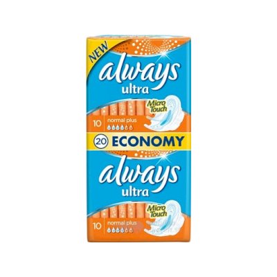 ALWAYS ULTRA NORMAL PLUS-Dvojbalenie hygienické vložky (economy) 1x20 ks