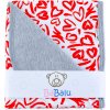 BaBalu Bavlněná oboustranná deka 80x90cm Srdíčko - šedá/červená (48114701)
