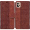 Peňaženkové kožené puzdro GEOMETRIC na Motorola Moto G32 - Hnedá