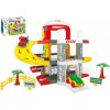Garáž s výťahom 3 poschodia + dráha 2,3 m + 2 autá plast v krabici 59x40x15cm Wader 12m +