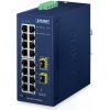 Planet IGS-4215-16T2S-U průmyslový L2 switch, 16x1Gb, 2x1Gb SFP, dual 9-48VDC, -40~75°C, 1x Micro-USB female port, IP30 (IGS-4215-16T2S-U)