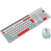Canyon SET-W5, Wireless bezdrôtové combo - multimed. klávesnica, SK/CZ + opt. myš až 1600 dpi, biela s červenými prvkami CNS-HSETW5WT-CS