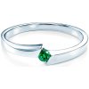 Zásnubný prsteň Minimalism: biele zlato, smaragd - PI-B-SZM-00078 SAVICKI