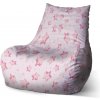 Sablio Sedací vak Bean Ružové hviezdičky - 60 x 70 x 70 cm