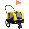 Vidaxl Vozík pre domáce zvieratá na bicykel/beh 2-v-1, žlto čierny