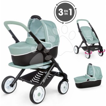 Smoby Set hlboký a športový DeLuxe Pastel Maxi Cosi&Quinny Grey 3v1 a spací vak Baby Nurse pre 42 cm bábiku SM253104-22