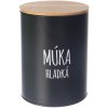 Dóza plech/bambus pr. 13 cm Múka hladká BLACK SK