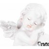 Dekorácia MagicHome, Anjel modliaci, LED, polyresin, na hrob, 11,5x7,5x15,5 cm