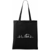 EKG autobus - Taška bavlnená - 42 x 38 cm ( Čierna )