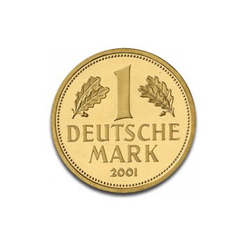 Deutsche Bundesbank zlatá mince Západonemecká marka 2001 12 g