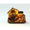 Dekorácia MagicHome Vianoce, domček, polyresin, 16xLED teplá biela, 29x14x24 cm, 3xAA