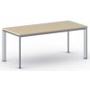 Rokovací kancelársky stôl PRIMO INVITATION, 180x80 cm, sivostrieborná podnož, breza