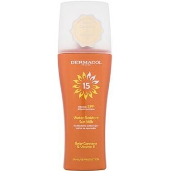 Dermacol Sun Water Resistant vodeodolné mlieko na opaľovanie s rozprašovačom SPF15 200 ml