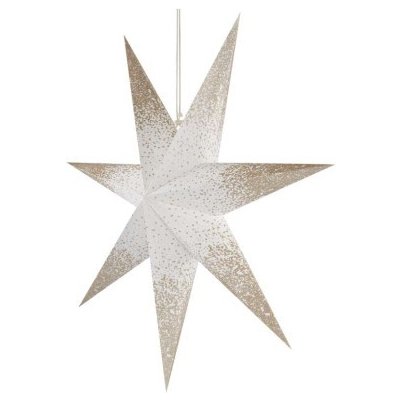 Emos DCAZ07 LED hviezda papierová závesná so zlatými trblietkami na okrajoch biela 60 cm vnútorná