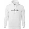 Jesus Saved My Life kríž ekg - Mikina pánska Cape s kapucňou - 2XL ( Biela )