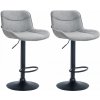 Design-Shop 2x Barová stolička Vonore - látka, čierny rám - Sivá