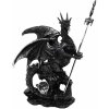 MystiCalls Dekorativní soška černý drak s křišťálem a mečem - otvírákem na dopisy 20cm