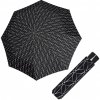 Doppler Fiber Mini Black White rings dámsky skladací dáždnik černý