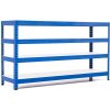 Policový regál Trestles RH 1000x1200x400, nosnosť 1400 kg, 4 police bílé Farba: modrá