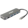 USB Hub D-Link 5v1 z USB-C na HDMI a funkciou Power Delivery (DUB-2333) sivý