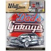 Wall decor Retro Dads Garage - samolepiaca svietiaca dekorácia 18x23 cm