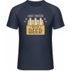 Mymate Predĺžené Tričko MY111 - Dizajn - Save water - Drink beer - Navy / Heather Navy - XXL - Pánske