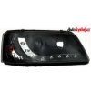 Predné svetlá (lampy) čierne + DRL svetlá (lampy) pre denné svietenie VW T5 -- od roku výroby 2003-
