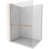 Mexen Kioto+ L, sprchová zástena Walk-In s poličkou a vešiakom 80 x 200 cm, 8mm číre sklo, medený matný profil, 800-080-123-65-00