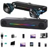 Soundbar Reproduktory 2.0 Počítačové USB pre Laptop PC RGB ČIERNY