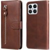 Peňaženkové kožené puzdro Zipper na Honor X8 5G/X6 - Hnedá