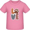 Baby Tričko pre Bábätká - Nápis LOVE s labkou - Žuvačková - 18 - 24 mesiacov - Detské