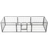 vidaXL Oceľová ohrádka pre psov s 8 panelmi 60x80 cm čierna 170572
