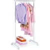 Autronic ABD-1209 WT Stojan na šaty jednoramenný, s odkladačom, biela farba, kov / plast, chróm