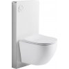 CERANO - Kompletný WC set sanitárny splach. modul - biela matná + WC závesné Verde, Rimless + Slim/UF sedátko - biela matná - 49x36 cm