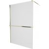 MEXEN/S - KIOTO Sprchová zástena WALK-IN s poličkou a držiakom uterákov 120 x 200, matné sklo 8 mm, zlatá 800-120-121-50-30