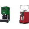 Gaggia New Classic E24 BC, green + Eureka Mignon Specialita, CR ferrari red