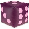 Detský taburet KOCKA 40 cm - fialová + vresová