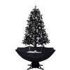 vidaXL Zasnežený vianočný stromček s podstavcom pod dáždnik čierny 170 cm PVC