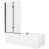 Mexen Cube obdĺžniková vaňa 170 x 80 cm s obkladom a 2-krídlovou zástenou 100 cm, Transparentné, Čierna - 550517080X9210027000