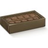 Krabička na pralinky s okienkom 14,5x7,5x3,5cm (8ks) hnedá koža